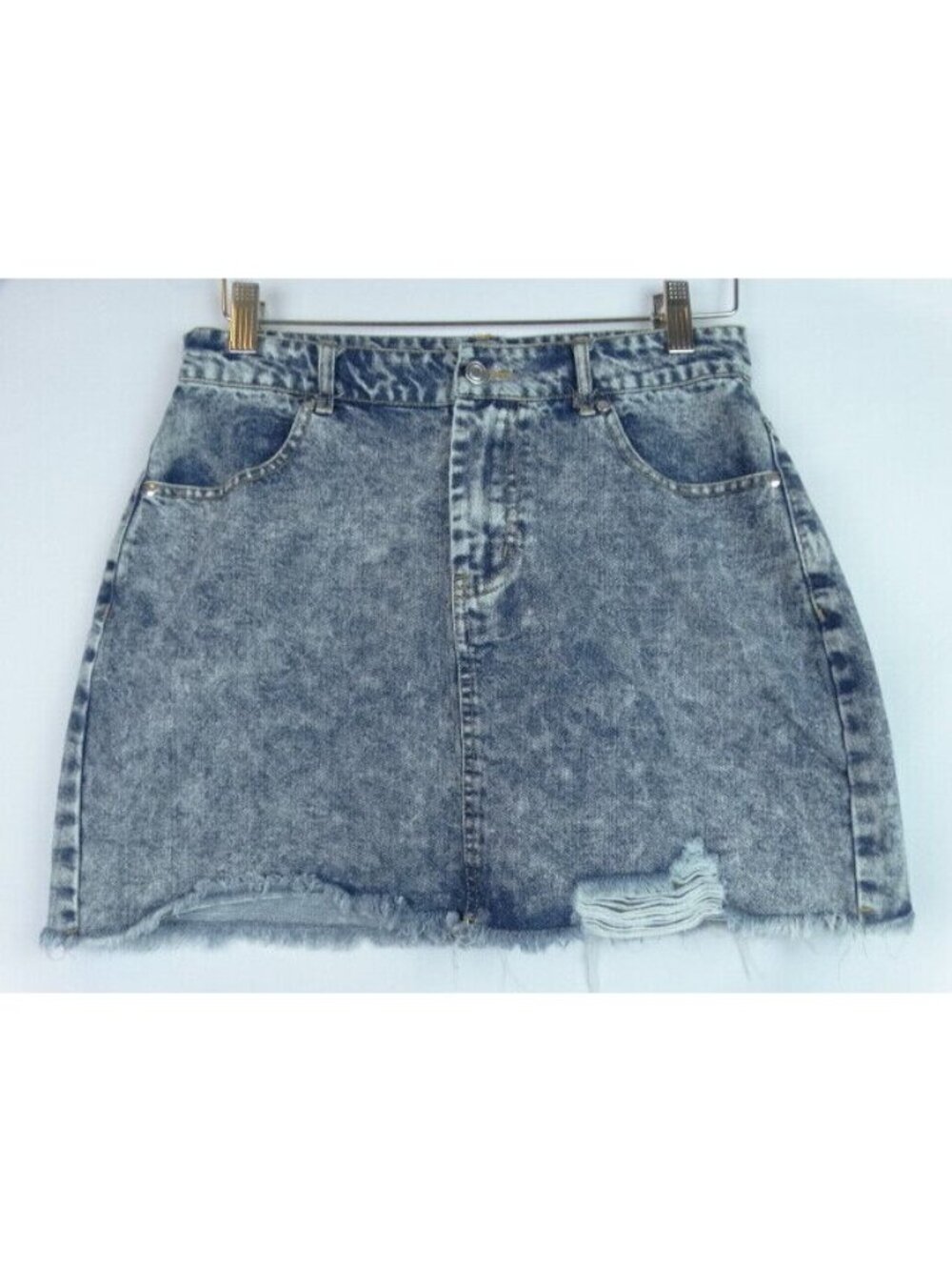 Hyfve Hyfve Hyfve Women's Skirt Denim Jean Distressed Size Medium 80s Stone Wash
